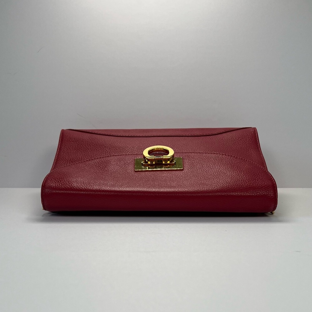 Kate Landry Shoulder Bag w/ Chain Strap - red/gold - Picture 3 of 15